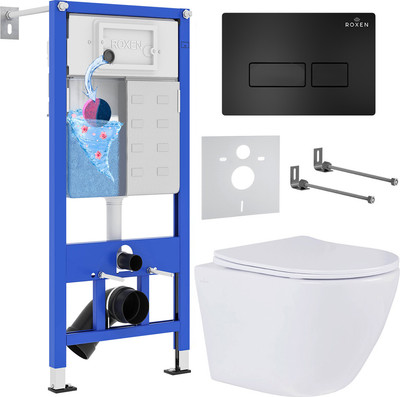 Унитаз подвесной с инсталляцией Roxen StounFix Dual Fresh 577729