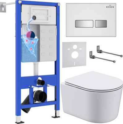 Инсталляция с унитазом подвесным Roxen StounFix Dual Fresh 964407