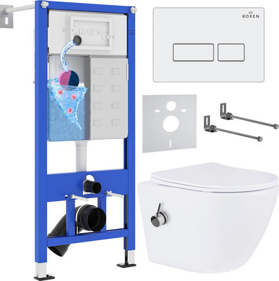 Унитаз подвесной с инсталляцией Roxen StounFix Dual Fresh 953833