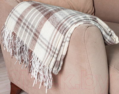 Плед Vladi Метро 4/CANNY 50175 (140x200, белый/серый/коричневый)