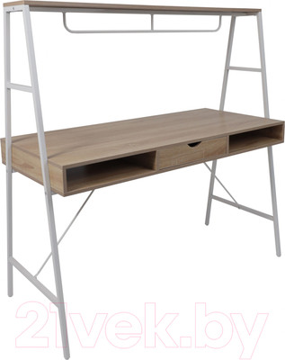 Письменный стол AksHome Vector (светлый дуб/белый металл)