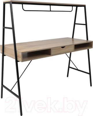 Письменный стол AksHome Vector (светлый дуб/черный металл)