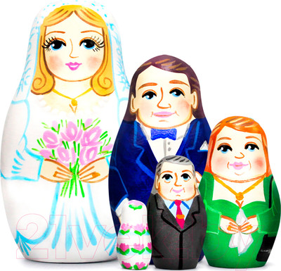 Матрешка сувенирная Брестская Фабрика Сувениров Свадебная тема / 5344