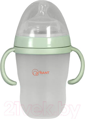 Бутылочка для кормления Rant Силиконовая с ручками и силиконовой соской 250мл / 1006 (зеленый)
