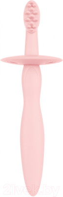 Зубная щетка Canpol Силиконовая с прорезывателем и ограничителем 51/500 (розовый)