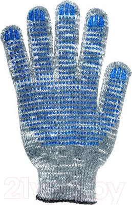 Перчатки защитные No Brand 10 класс с ПВХ 6-ти нитка точка (серый)