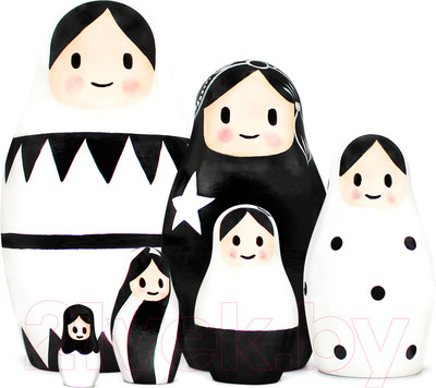 Матрешка сувенирная Брестская Фабрика Сувениров Русские матрешки / 6313 (черный/белый)