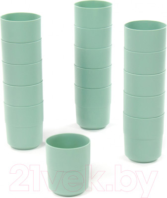 Набор стаканов Полесье №3 / 74017 (16шт, бледно-оливковый)