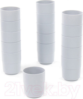 Набор стаканов Полесье №3 / 74000 (16шт, дымчатый)