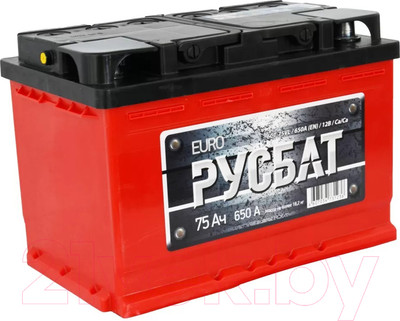Автомобильный аккумулятор Русбат Евро 650А / 6CT-75VL 0 (75 А/ч)