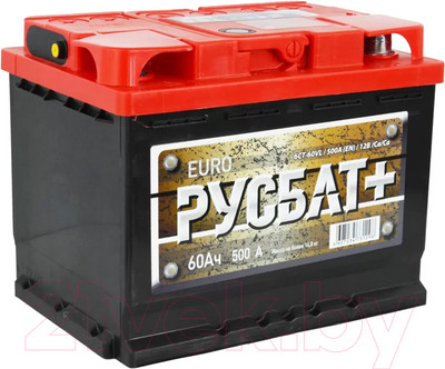 Автомобильный аккумулятор Русбат Евро 500А / 6CT-60VL 0 (60 А/ч)