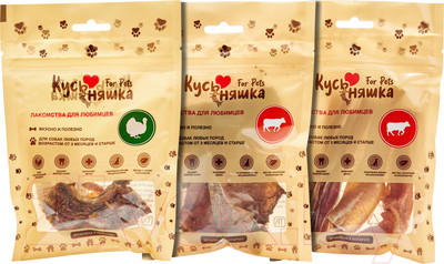 Набор лакомств для собак Кусьняшка Корень бычий/шея индейки/рубец говяжий