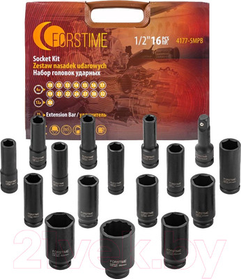 Набор головок слесарных Forstime FT-4177-5MPB (52558)