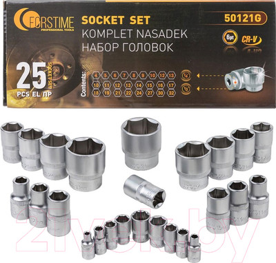 Набор головок слесарных Forstime FT-50121G(57686)