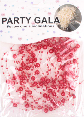 Набор украшений для праздника Darvish Бусы на леске / DV-H-1632-7 (вишневый)