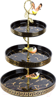 Ваза-этажерка Nouvelle Черный мрамор / 1180035