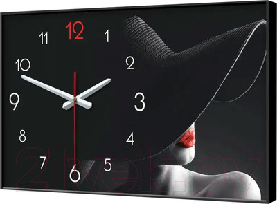 Настенные часы Декарт Красное и черное 8Ч0009 (горизонтальные)