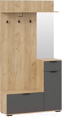 Секция в прихожую ТриЯ Эвита комбинированная Тип 1 (дуб крафт золотой/графит серый)