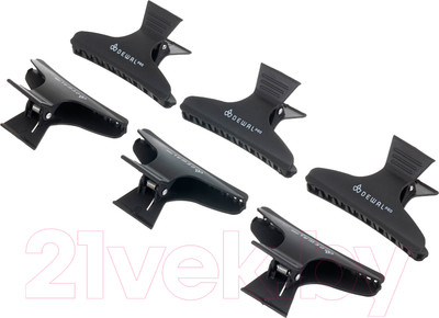 Набор зажимов для волос Dewal CL-86959 (6шт, черный)