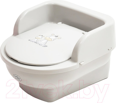 Детский горшок Maltex Трон Зебра / 6510 (белый)