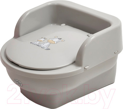 Детский горшок Maltex Трон Зебра / 6510 (серый)