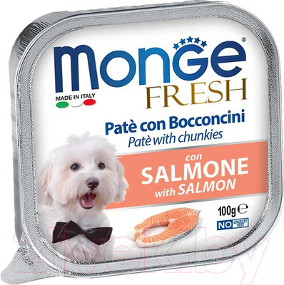 Влажный корм для собак Monge Fresh с лососем, ламистер (100г)