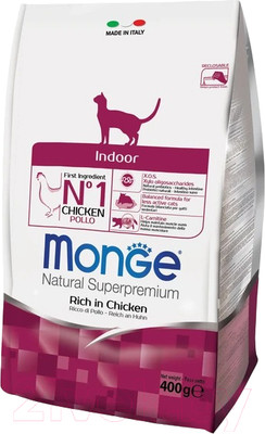 Сухой корм для кошек Monge Cat Daily Line Indoor с курицей (400г)