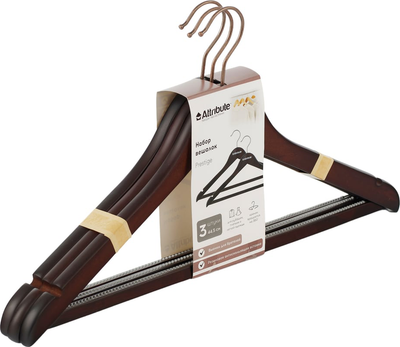 Набор деревянных вешалок-плечиков Attribute Prestige AHD231 (3шт)