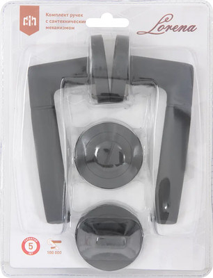 Ручка дверная Lorena 11BI/70 завертка (черный, механизм L70)