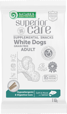 Лакомство для собак Nature's Protection Superior Care White Dogs с лососем / KIKNPSC47199 (110г)