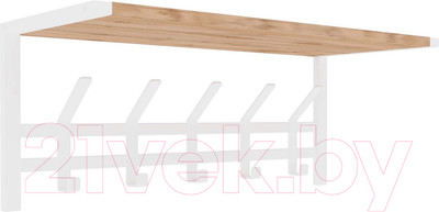 Вешалка для одежды ЗМИ Торонто 21Д с полкой / ВСПТ21Д (белый)