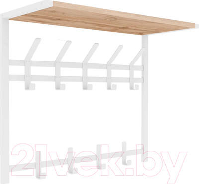 Вешалка для одежды ЗМИ Торонто 22Д с полкой / ВСПТ22Д (белый)