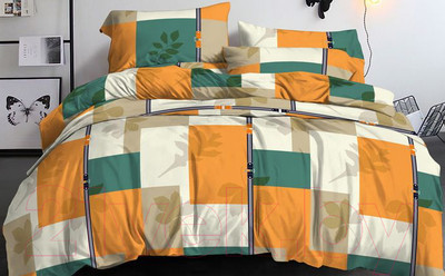 Комплект постельного белья PANDORA №591-10 2.0 с европростыней (полисатин)