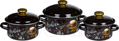 Набор кастрюль КМЗ Арабика-1 (3шт, коричневый)