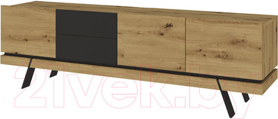 Тумба Anrex Marten RTV 3D2S (дуб артисан/черный)