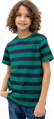 Футболка детская Mark Formelle 113379 (р.152-76, сине-зеленая полоска)