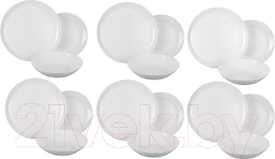 Набор столовой посуды Luminarc Diwali White V6724 (18пр)