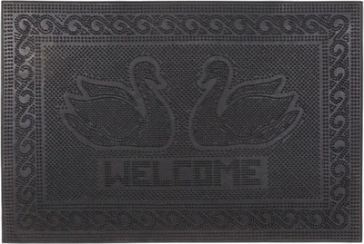 Коврик грязезащитный No Brand Лебеди 40x60 (черный)