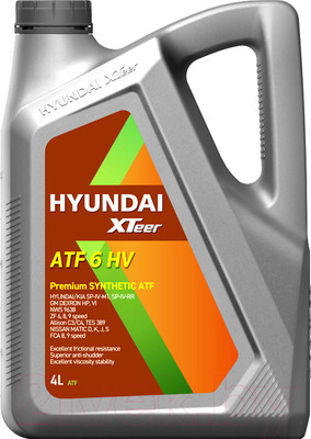 Трансмиссионное масло Hyundai XTeer ATF 6 HV / 1041412 (4л)