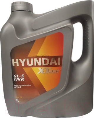 Трансмиссионное масло Hyundai XTeer Gear Oil-5 75W90 / 1041439 (4л)