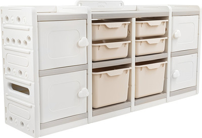 Стеллаж игровой Pituso Simple / YYS806-2-grey (серый/белый)