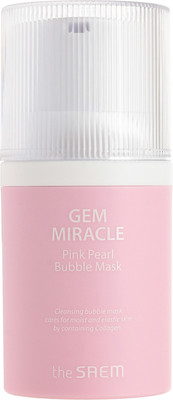 Маска для лица кремовая The Saem Gem Miracle Pink Pearl Bubble Mask (50мл)