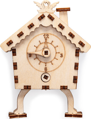 Сборная модель Drovo Новогодний домик с часами / DR018