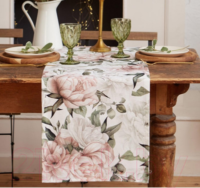 Дорожка на стол Этель Пионы / 5376621 (40x145)