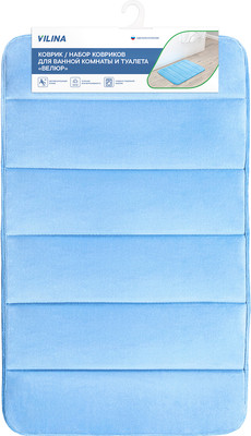 Коврик для ванной Вилина Велюр / 7172 (40x60, голубой)