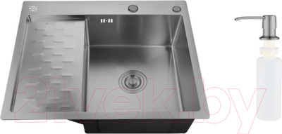 Мойка кухонная РМС MRK-6350BL-R (с дозатором)