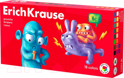 Гуашь Erich Krause Jolly Friends / 61416 (18цв)