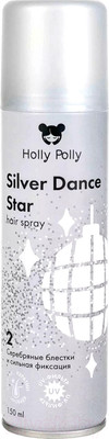 Лак для укладки волос Holly Polly Silver Dance Star Сильной фиксации с серебряными блестками (150мл)