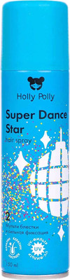 Лак для укладки волос Holly Polly Super Dance Star Сильной фиксации с мульти блестками (150мл)