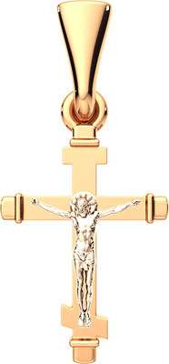 Крестик из комбинированного золота ZORKA 430186.14K.B.REL